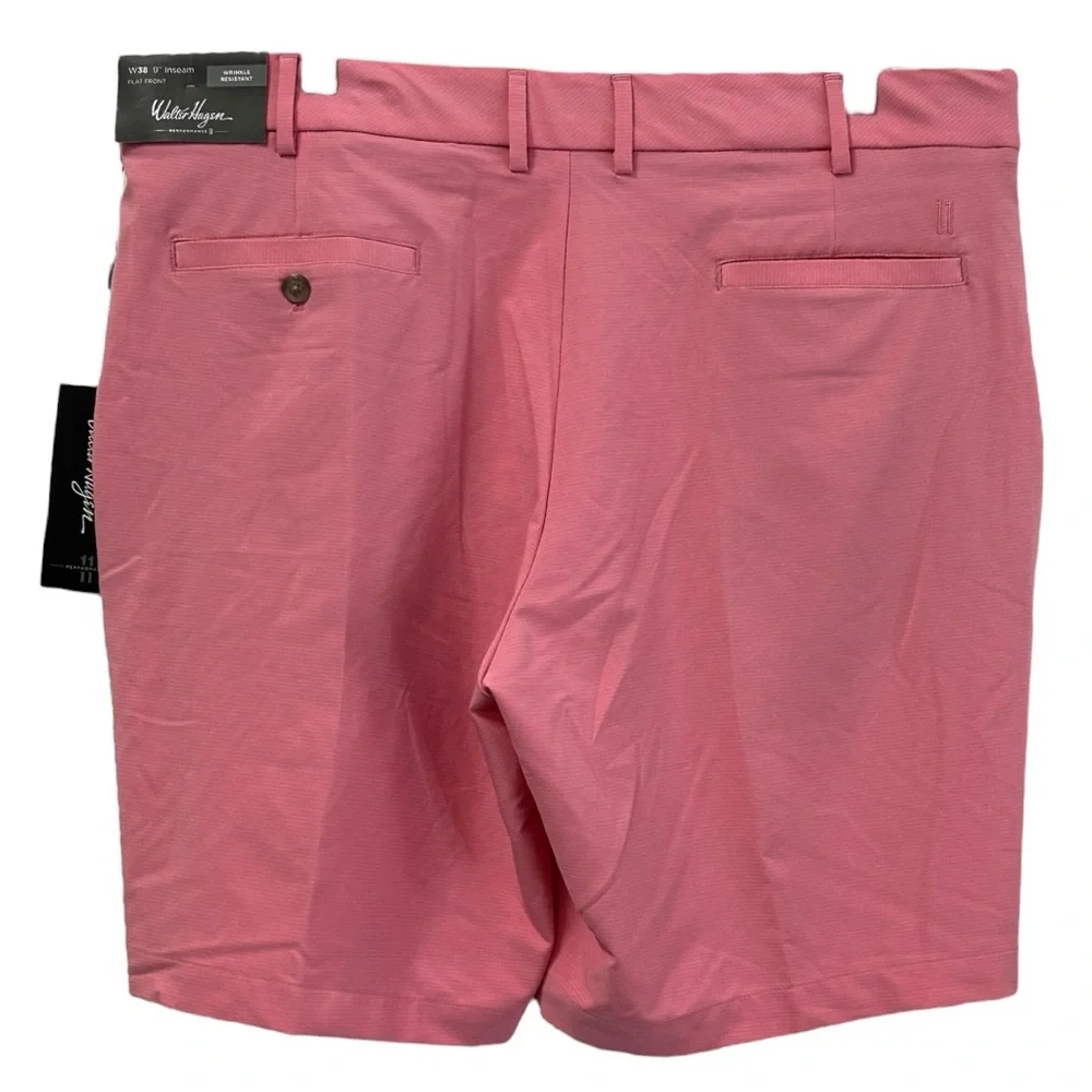 Walter Hagen‎ NWT Men's Performance Pink Flat Front Golf Shorts Sz 38